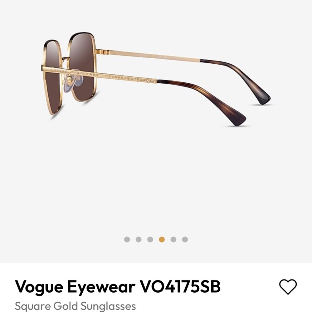 Vogue Eyewear Gold Brown Sunglasses Modern Design